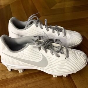 Nike White and Gray Cleats